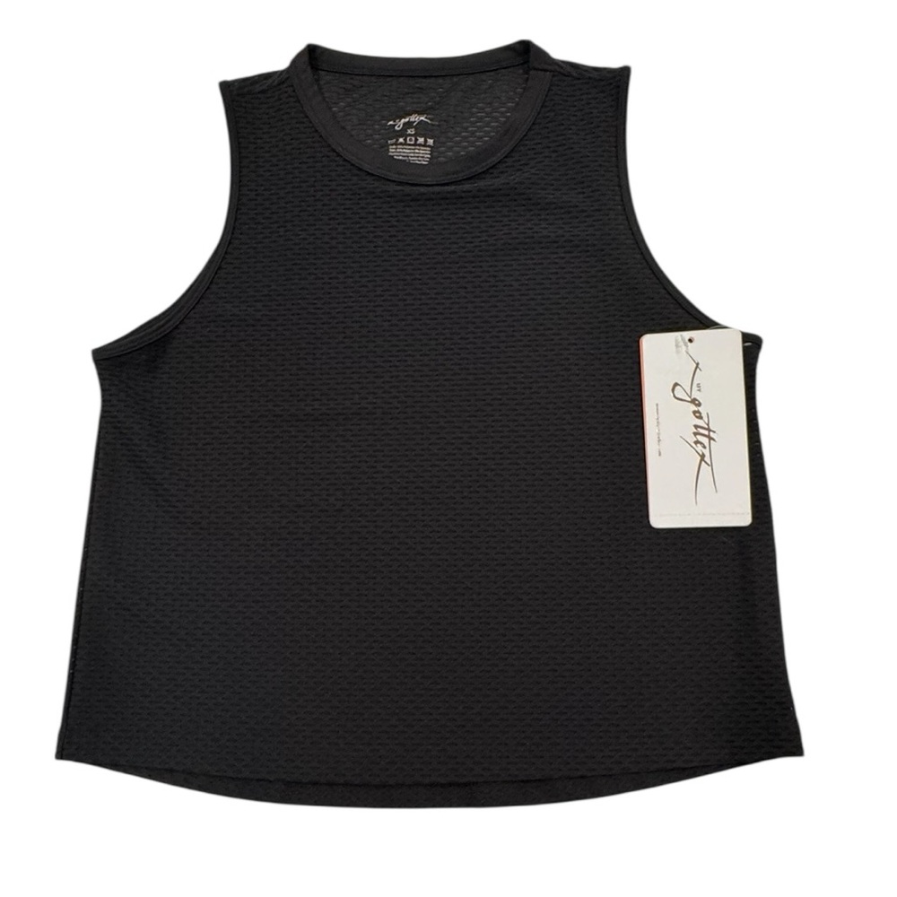 GOTTEX Textured Stretchy Active Black Tank Top NWT XS